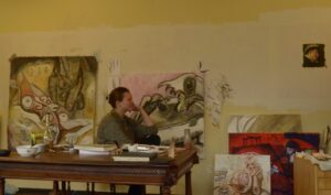 Chai Malin in her art studio as a young artists